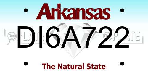 DI6A722 Arkansas License Plate