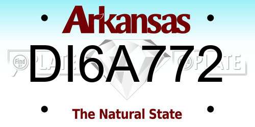 DI6A772 Arkansas License Plate