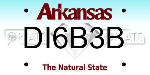 DI6B3B Arkansas License Plate