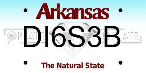 DI6S3B Arkansas License Plate