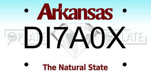DI7A0X Arkansas License Plate