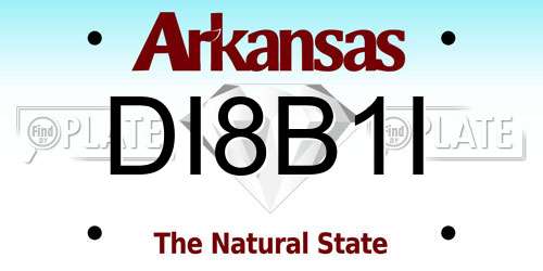 DI8B1I Arkansas License Plate