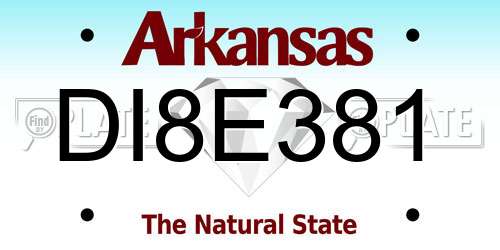 DI8E381 Arkansas License Plate