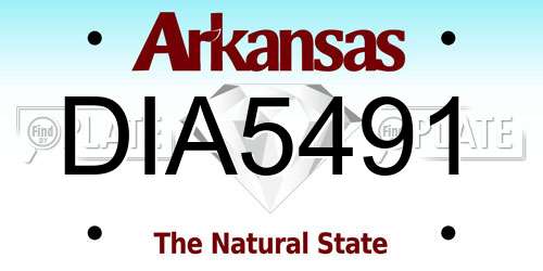 DIA5491 Arkansas License Plate