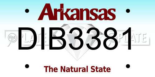 DIB3381 Arkansas License Plate