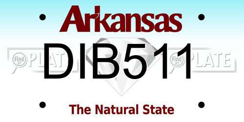 DIB511 Arkansas License Plate