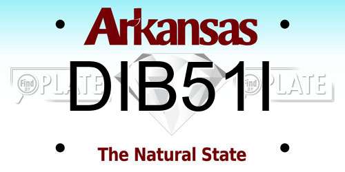 DIB51I Arkansas License Plate