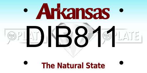 DIB811 Arkansas License Plate