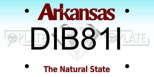 DIB81I Arkansas License Plate