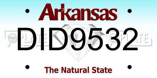 DID9532 Arkansas License Plate