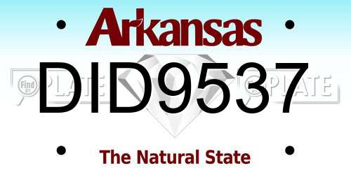 DID9537 Arkansas License Plate
