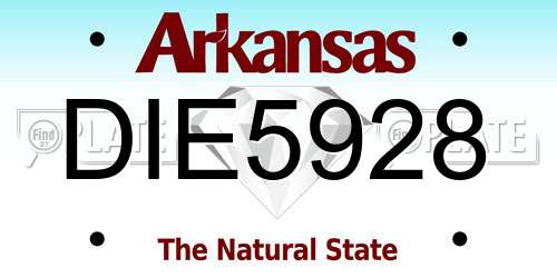 DIE5928 Arkansas License Plate