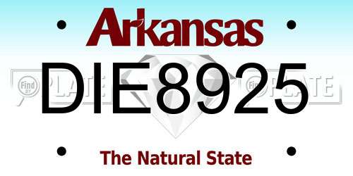 DIE8925 Arkansas License Plate
