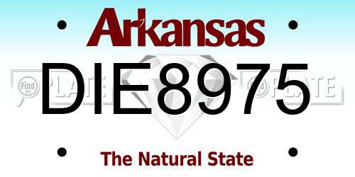 DIE8975 Arkansas License Plate