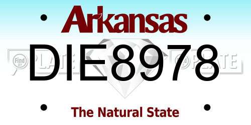 DIE8978 Arkansas License Plate