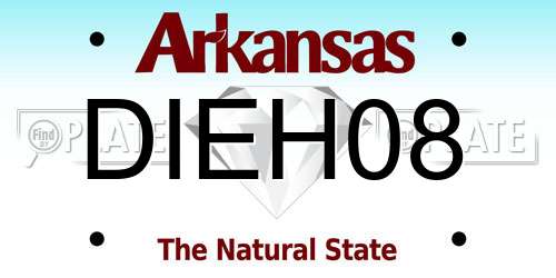 DIEH08 Arkansas License Plate