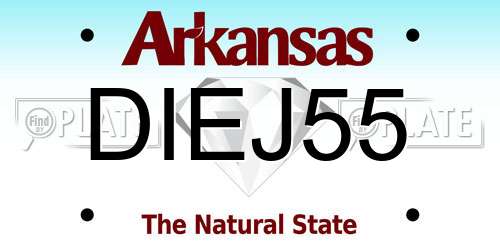 DIEJ55 Arkansas License Plate