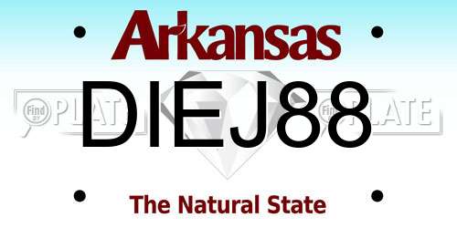 DIEJ88 Arkansas License Plate