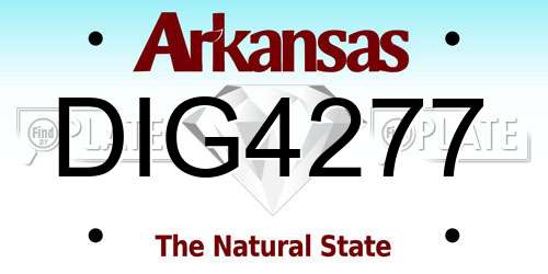 DIG4277 Arkansas License Plate