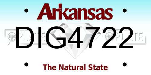 DIG4722 Arkansas License Plate