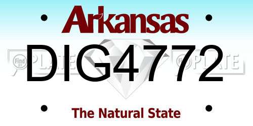 DIG4772 Arkansas License Plate