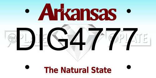 DIG4777 Arkansas License Plate