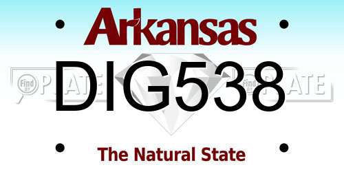 DIG538 Arkansas License Plate
