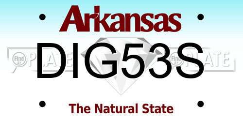 DIG53S Arkansas License Plate