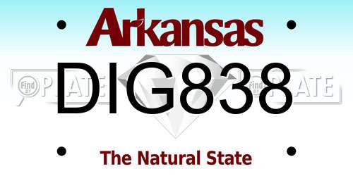 DIG838 Arkansas License Plate