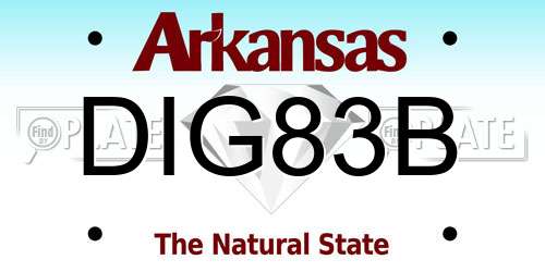 DIG83B Arkansas License Plate