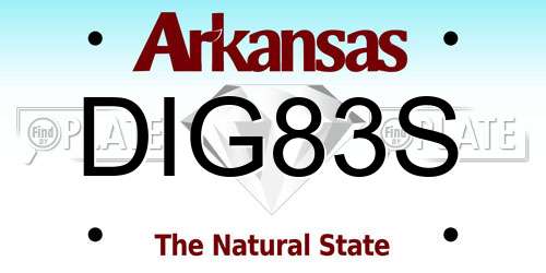 DIG83S Arkansas License Plate