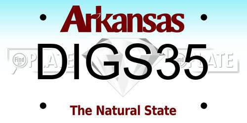 DIGS35 Arkansas License Plate