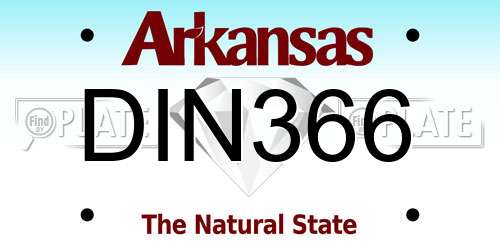 DIN366 Arkansas License Plate