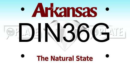 DIN36G Arkansas License Plate