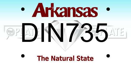 DIN735 Arkansas License Plate