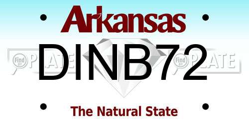 DINB72 Arkansas License Plate