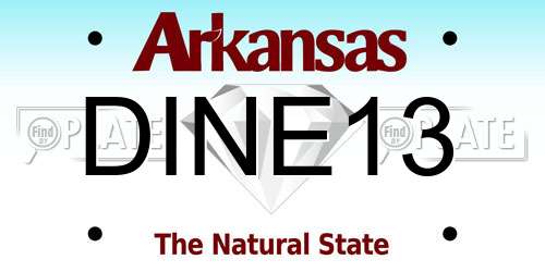DINE13 Arkansas License Plate