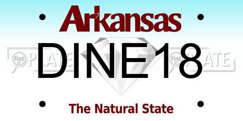 DINE18 Arkansas License Plate