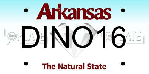 DINO16 Arkansas License Plate