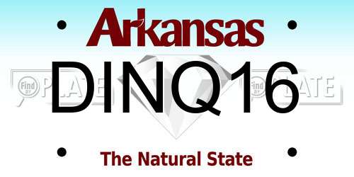 DINQ16 Arkansas License Plate