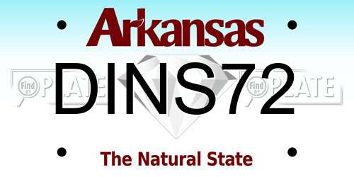 DINS72 Arkansas License Plate