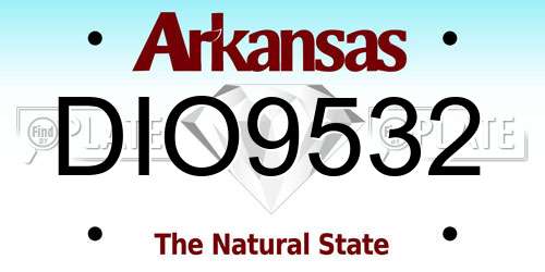 DIO9532 Arkansas License Plate