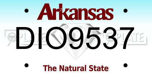 DIO9537 Arkansas License Plate