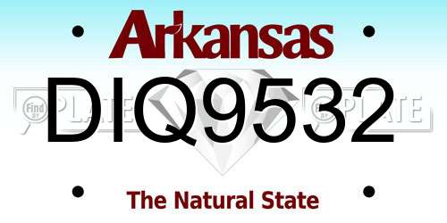 DIQ9532 Arkansas License Plate