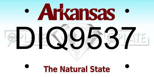 DIQ9537 Arkansas License Plate