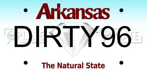 DIRTY96 Arkansas License Plate