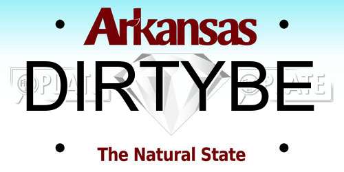 DIRTYBE Arkansas License Plate