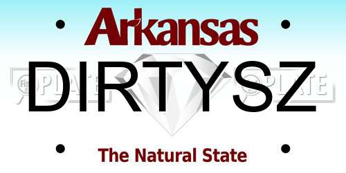 DIRTYSZ Arkansas License Plate