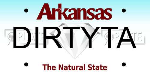DIRTYTA Arkansas License Plate