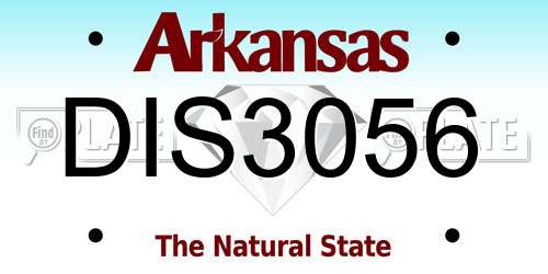 DIS3056 Arkansas License Plate